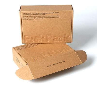 Mua CMYK Brown Kraft Paper Box Clothing Mailer Shipping Packaging With Embossed Text (Bộ giấy Kraft màu nâu) online manufacture